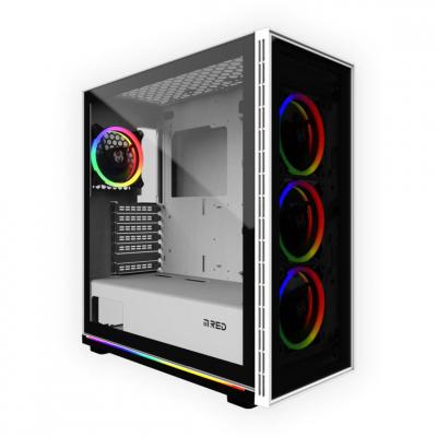 GENERIQUE Bo&icirc;tier PC M.RED WHITE DESTROYER Glass-G - ARGB - MT/ATX