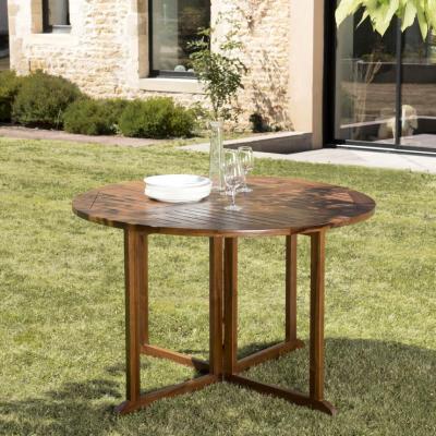 MACABANE Table De Jardin En Teck Huil&eacute; ""troxi"" 120cm Naturel - Paris Prix Marron