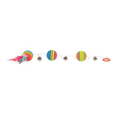 MORIN Trixie Rainbow Balls On An Elastic Band 80 Cm Multicolore