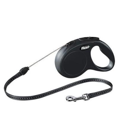 FLEXI  - Laisse Classic Cordon s 5 m noir chiens max 12 Kg Noir