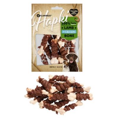 MORIN IMPORT Flamingo Pet Products - Friandise os de Calcium avec Agneau Hapki BBQ pour chie