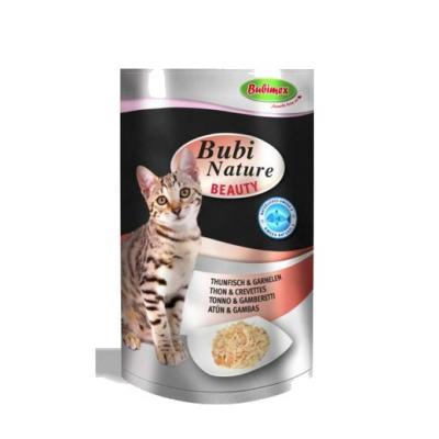 BUBIMEX  P&acirc;t&eacute;e Bubi Nature Beauty Thon Crevettes pour Chat 70g