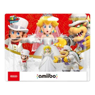 NINTENDO Pack Figurine Amiibo Bowser + Mario + Peach Tenue de Mariage