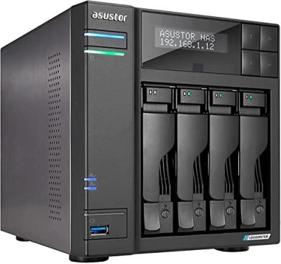 ASUSTOR Serveur NAS  Lockerstor 4 AS6704T Quad-Core 4Go DDR4 Noir