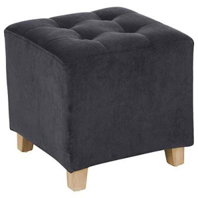 ATMOSPHERA CREATEUR D INTERIEUR Pouf L&eacute;andre Gris Effet Velours - Atmosphera cr&eacute;ateur d'int&eacute;rieur
