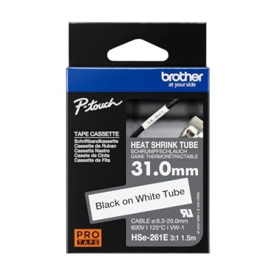 BROTHER  Gaine thermo-r&eacute;tractable HSE-261E - Noir sur blanc