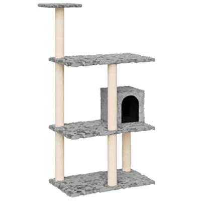 VIDAXL Mercatoxl - Arbre &agrave; chat avec griffoirs en sisal Gris clair 119 cm