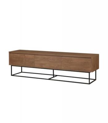 CONCEPT1 Wooden Art Meuble TV Milo 180 noyer/noir - 180x50x40 cm T.U