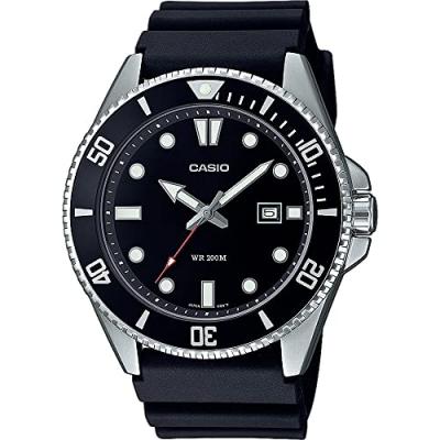 CASIO Montre pour homme avec bracelet en r&eacute;sine souple noir
