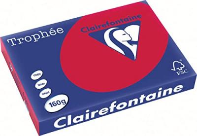CLAIREFONTAINE  - Ramette Papier  A3 160g Rouge Groseille