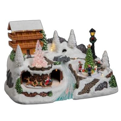 FEERIC LIGHTS & CHRISTMAS D&eacute;co no&euml;l chalet &agrave; la montagne piles lumineux anim&eacute; - multicolore