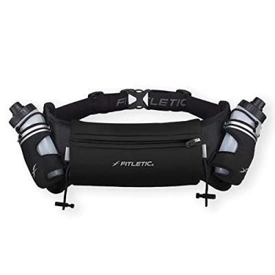 FITLETIC  HD08.111 Ceinture hydratation Noir avec 2 gourdes S-M