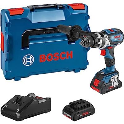 BOSCH  Gsb18v-110c+como+2x4.0ah Proc+gal18v Hammer Drill Argent&eacute;
