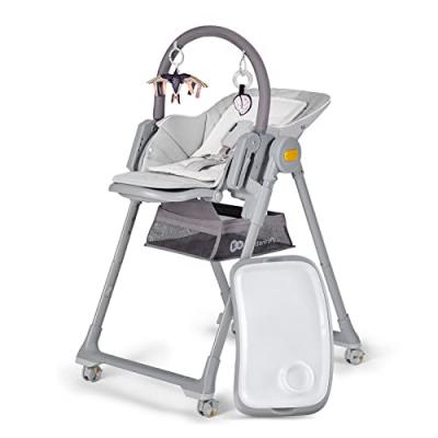 KINDERKRAFT  LASTREE Transat et chaise haute 2 en 1 - Gris