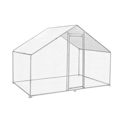 MONSTERSHOP Enclos Poulailler Ext&eacute;rieur 4mx2mx2m Voli&egrave;re Acier Galvanis&eacute;