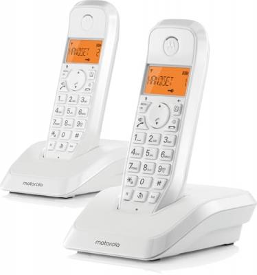 MOTOROLA  S1202 2 Units Wireless Landline Phone Blanc