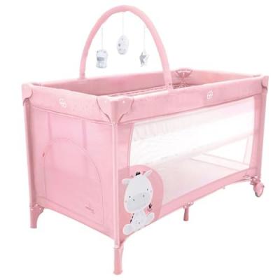 ASALVO Lit de voyage complet duo bebe giraffe rose 21229