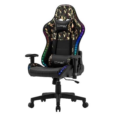 ML DESIGN LED Gaming Chair Chaise de bureau Chaise pivotante R&eacute;glable Bluetoothboxes