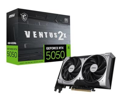 MSI  GeForce RTX 5050 8G Ventus 2X OC, 8GB GDDR6, 2560 Cores CUDA, 7680 x 4320 Pixels