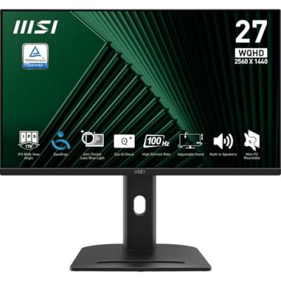 MSI  Pro MP275QPG &eacute;cran plat de PC 68,6 cm (27"") 2560 x 1440 pixels Wide Quad HD LCD Noir