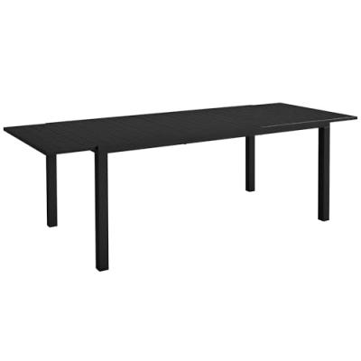 OUTSUNNY Table extensible de jardin 8 pers. plateau &agrave; lattes alu noir