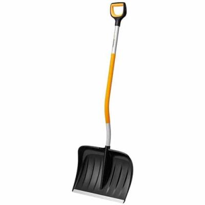 FISKARS Poussoir &Agrave; Neige Incurv&eacute; X-series - Poign&eacute;e Coud&eacute;e En Forme De D
