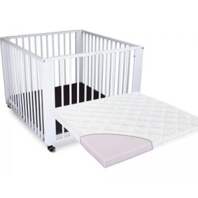 TISSI Parc Moritz blanc avec matelas 89x86