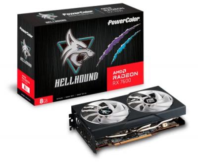POWERCOLOR  Hellhound RX 7600 8G-L/OC AMD Radeon RX 7600 8 Go GDDR6