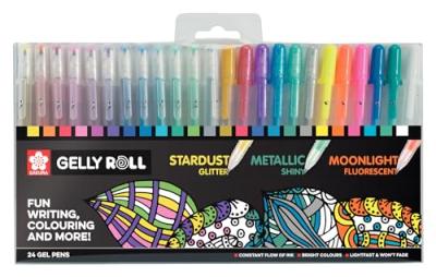 SAKURA  Stylo roller &agrave; encre gel Gelly Roll Mix, &eacute;tui de 24
