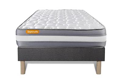 SEPTNUITS Matelas + sommier 90x200 m&eacute;moire de forme Ensemble Memo plus 90x200 cm