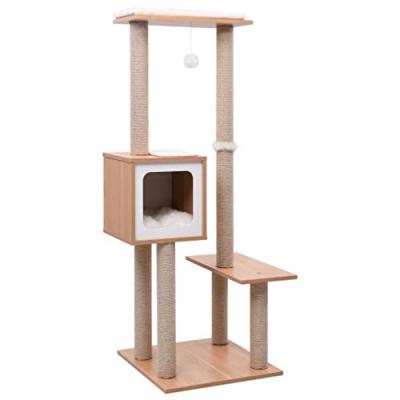 VIDAXL  - Arbre &agrave; chat avec tapis &agrave; gratter en sisal 129 cm Blanc