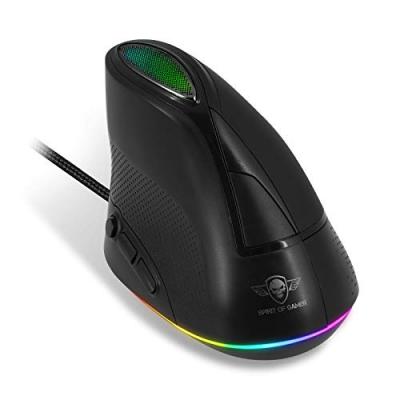 SPIRIT OF GAMER Souris filaire verticale pour gamer ELITE-M60V - r&eacute;tro &eacute;clair&eacute;e RGB - 6500 DPI