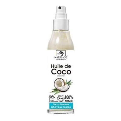NATURADO EN PROVENCE Spray Huile de Coco Pure Bio 150ml Corps et Cheveux Naturado