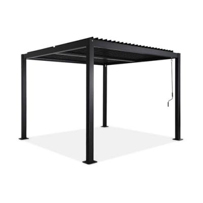 SWEEEK Pergola bioclimatique noire. aluminium et acier. 3x3m. lames orientables