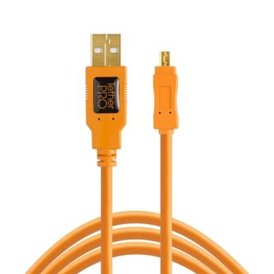 TETHER TOOLS  TetherPro USB 2.0 vers USB Mini-B 8 broches 4,60m orange