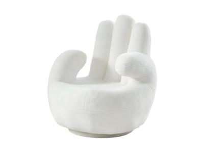 VENTE UNIQUE Vente-unique Fauteuil main pivotant CATCHY en fausse fourrure - Blanc
