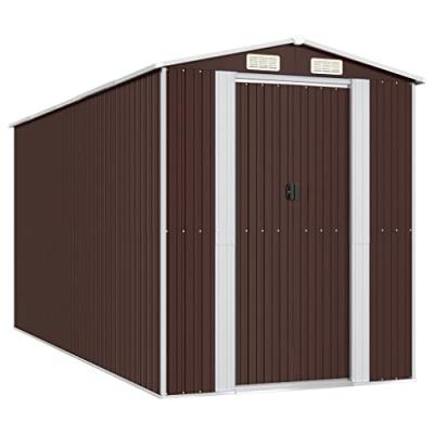 VIDAXL  - Abri de jardin Marron fonc&eacute; 192x440x223 cm Acier galvanis&eacute;