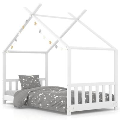 VIDAXL  Cadre De Lit D'enfant Blanc Bois De Pin Massif 70x140 Cm