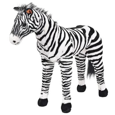 VIDAXL  jouet en peluche z&egrave;bre noir et blanc xxl 91335