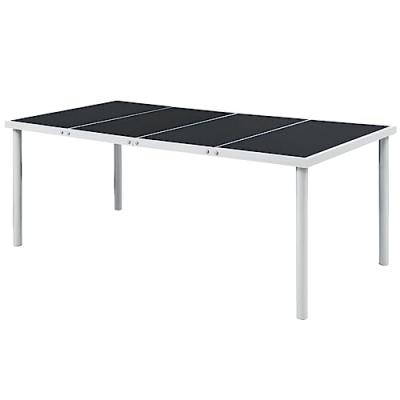 VIDAXL Table de jardin 190x90x74 cm noir acier 43307
