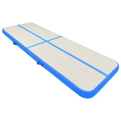 VIDAXL Tapis gonflable de gymnastique avec pompe 400x100x20cm PVC Bleu