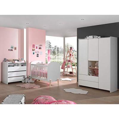 PARIS PRIX Vipack Kiddy Lit Bb + Commode + Plan Langer + Garde Robe + Bibliothque Design