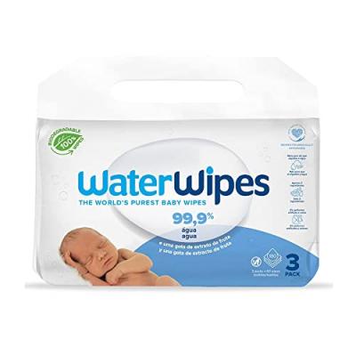 WATERWIPES Lingettes b&eacute;b&eacute;  avec 99,9% d'eau biologique 180 u