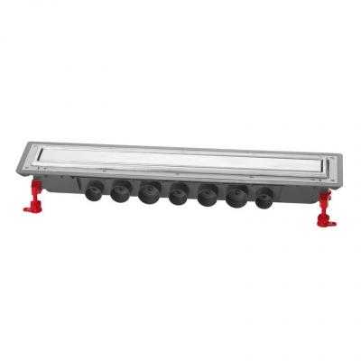 WIRQUIN PRO Caniveau Douche Venisio + Grille Inox R&eacute;versible &Oslash;50 - 1100Mm