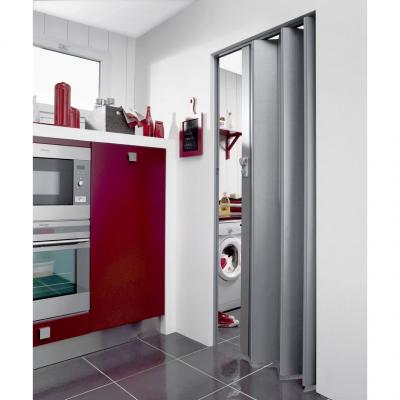 Porte accord&eacute;on - Aluminium - Spacy - Blanc c&eacute;ruse - 205x84cm