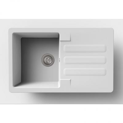 DIADEM Evier 1 bac Vogua - Avec &eacute;gouttoir - A encastrer - 81x50cm - Blanc 