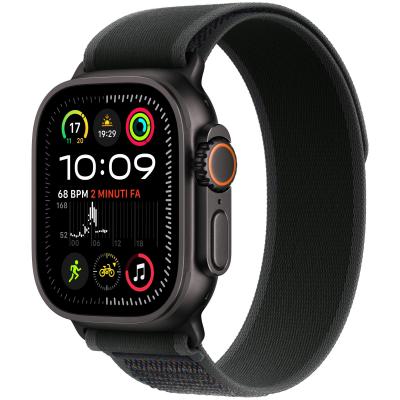 Apple Watch Ultra 2 49 mm Bo&icirc;tier titane noir Boucle Trail S/M noir [Wi-Fi + Cellulaire]