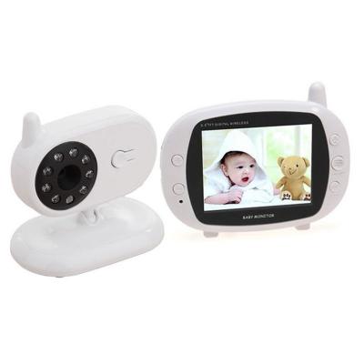  Babyphone vid&eacute;o babycam blanc 3,5 pouces lcd 2. 4ghz surveillance sans fil cam&eacute;ra b&eacute;b&eacute; moniteur avec 8-ir led vision nocturne, deux voix way talk 