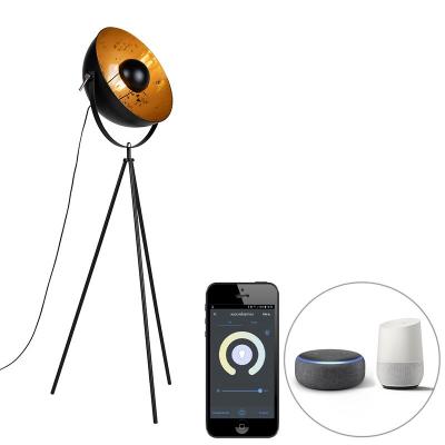 QAZQA Lampadaire intelligent tr&eacute;pied noir avec Wifi A60 - Magna 40 Eglip