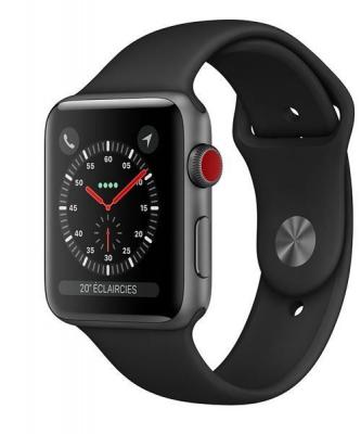 Apple Watch 3 Cellular 42 - Alu noir / Bracelet Sport noir